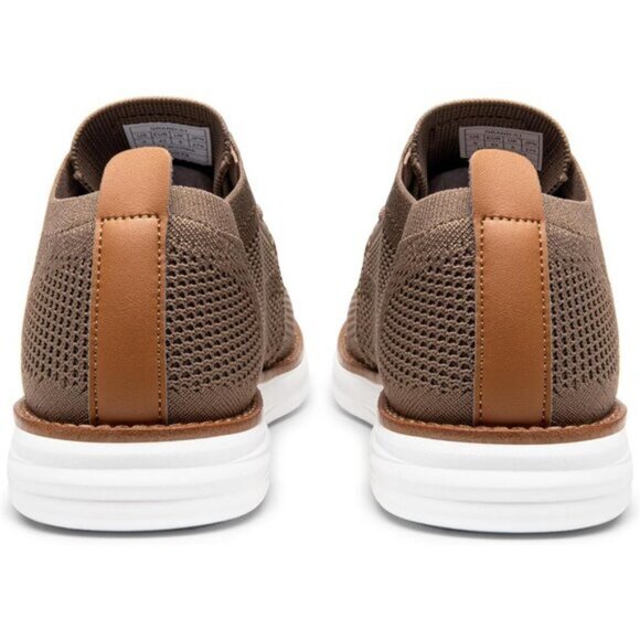 🆕Bruno Marc Men Light/Brown Knit Flex Mesh Oxfords Lace-Up Lightweight Sneakers - Picture 8 of 12